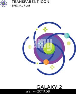 Galaxy-2 vector icon. Flat style illustration. EPS 10 vector. Stock Vector