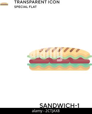 Sandwich-1 vector icon. Flat style illustration. EPS 10 vector. Stock Vector