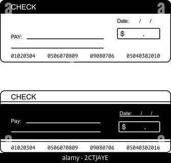 Blank check for personal or bank cheque in vector Stock Vector