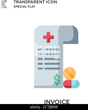 Invoice vector icon. Flat style illustration. EPS 10 vector. Stock Vector