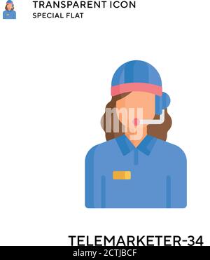 Telemarketer-34 vector icon. Flat style illustration. EPS 10 vector. Stock Vector