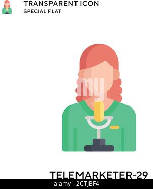 Telemarketer-29 vector icon. Flat style illustration. EPS 10 vector. Stock Vector
