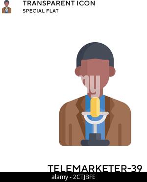 Telemarketer-39 vector icon. Flat style illustration. EPS 10 vector. Stock Vector