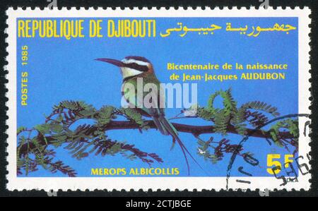 DJIBOUTI - CIRCA 1985: stamp printed by Djibouti, shows bird, circa 1985 Stock Photo