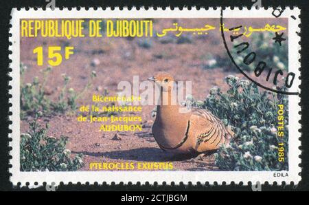 DJIBOUTI - CIRCA 1985: stamp printed by Djibouti, shows bird, circa 1985 Stock Photo