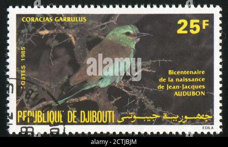 DJIBOUTI - CIRCA 1985: stamp printed by Djibouti, shows bird, circa 1985 Stock Photo