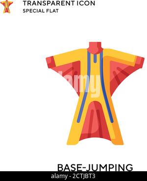 Base-jumping vector icon. Flat style illustration. EPS 10 vector. Stock Vector