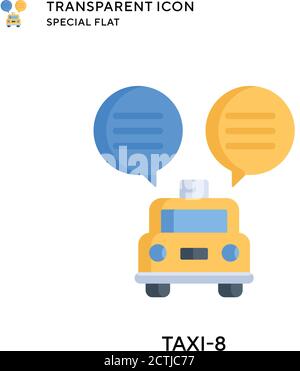 Taxi-8 vector icon. Flat style illustration. EPS 10 vector. Stock Vector