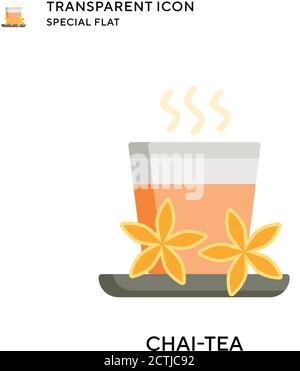 Chai-tea vector icon. Flat style illustration. EPS 10 vector. Stock Vector