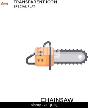Chainsaw vector icon. Flat style illustration. EPS 10 vector. Stock Vector