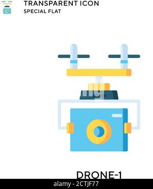 Drone-1 vector icon. Flat style illustration. EPS 10 vector. Stock Vector