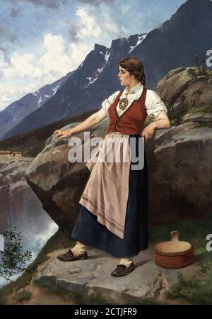 Axel Ender - Kvinne ved utsiktpost Stock Photo - Alamy