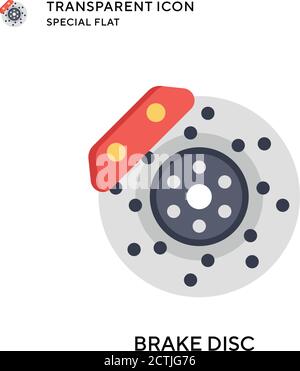 Brake disc vector icon. Flat style illustration. EPS 10 vector. Stock Vector