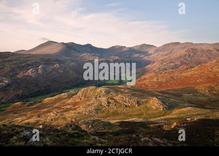 Scafell Pike above Upper Eskdale, in the English Lake District Stock Photo