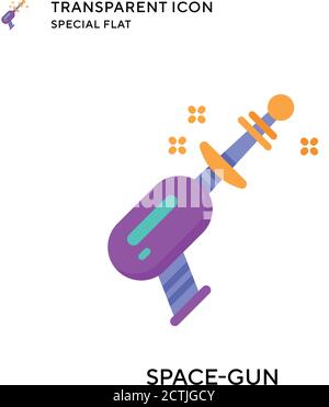 Space-gun vector icon. Flat style illustration. EPS 10 vector. Stock Vector