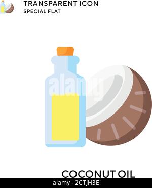 Coconut oil vector icon. Flat style illustration. EPS 10 vector. Stock Vector