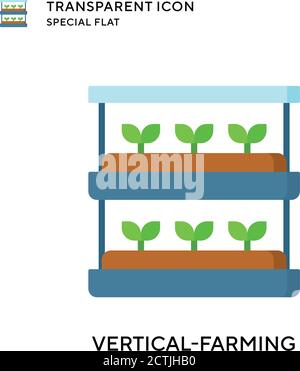 Vertical-farming vector icon. Flat style illustration. EPS 10 vector. Stock Vector