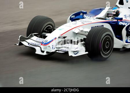 The BMW Sauber driven by Nick Heidfeld at the 2008 Canadian Grand Prix. He finished the race in second position. Stock Photo