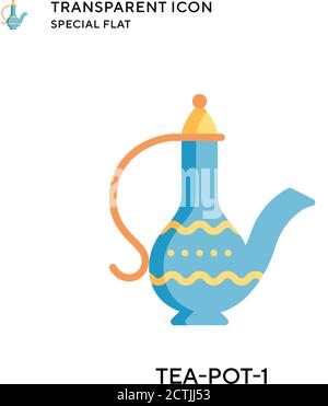 Tea-pot-1 vector icon. Flat style illustration. EPS 10 vector. Stock Vector