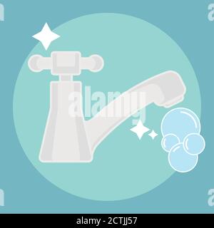 Isolated sink faucet icon. Cleaning products icon - Vector Stock Vector