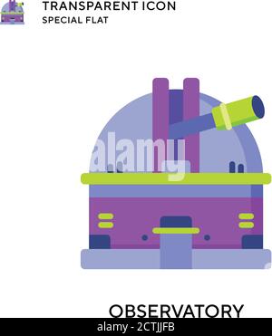 Observatory vector icon. Flat style illustration. EPS 10 vector. Stock Vector
