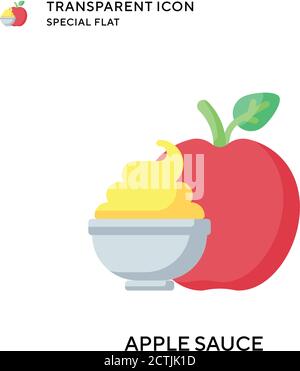 Apple sauce vector icon. Flat style illustration. EPS 10 vector. Stock Vector