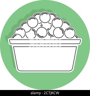 Bucket icon with soap bubbles. Cleaning products icon - Vector Stock Vector