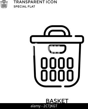 Basket vector icon. Flat style illustration. EPS 10 vector. Stock Vector