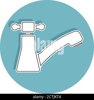 Isolated sink faucet icon. Cleaning products icon - Vector Stock Vector