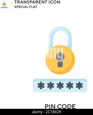 Pin code vector icon. Flat style illustration. EPS 10 vector. Stock Vector
