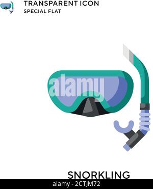 Snorkling vector icon. Flat style illustration. EPS 10 vector. Stock Vector