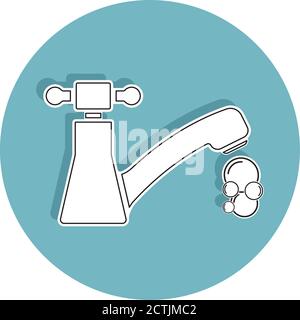 Isolated sink faucet icon. Cleaning products icon - Vector Stock Vector