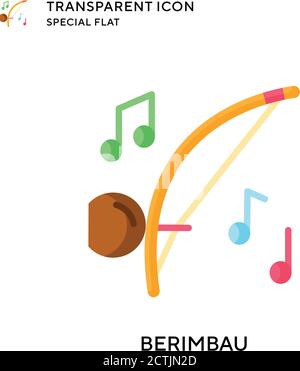 Berimbau vector icon. Flat style illustration. EPS 10 vector. Stock Vector