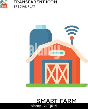 Smart-farm vector icon. Flat style illustration. EPS 10 vector. Stock Vector