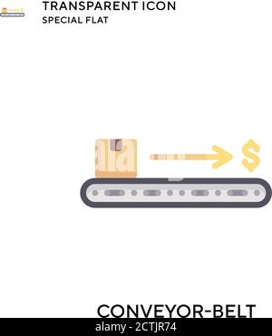 Conveyor-belt vector icon. Flat style illustration. EPS 10 vector. Stock Vector