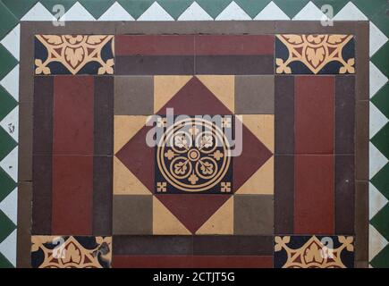 Victorian floor tiles - England, UK Stock Photo