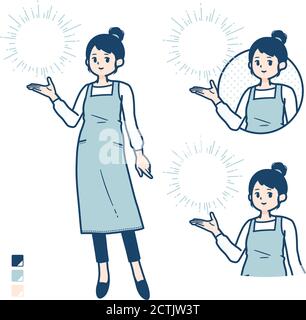 A woman in a apron with Manipulating light images. It's vector art so it's easy to edit. Stock Vector