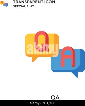 Qa vector icon. Flat style illustration. EPS 10 vector. Stock Vector