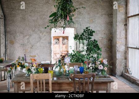 Beautiful decoration of wedding table Stock Photo