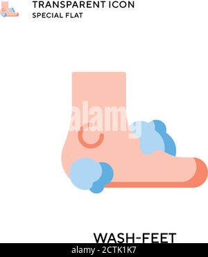 Wash-feet vector icon. Flat style illustration. EPS 10 vector. Stock Vector