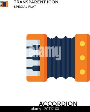 Accordion vector icon. Flat style illustration. EPS 10 vector. Stock Vector