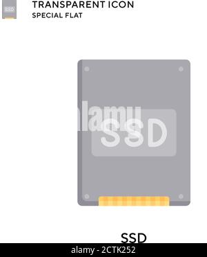 Ssd vector icon. Flat style illustration. EPS 10 vector. Stock Vector