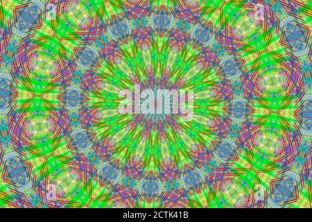 A kaleidoscope background illustration in bright colors Stock Photo