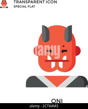 Oni vector icon. Flat style illustration. EPS 10 vector. Stock Vector