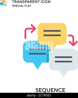 Sequence vector icon. Flat style illustration. EPS 10 vector. Stock Vector