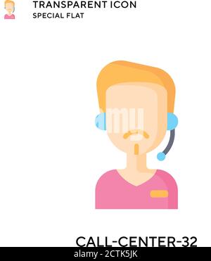 Call-center-32 vector icon. Flat style illustration. EPS 10 vector. Stock Vector