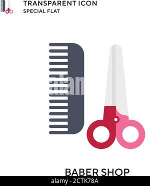 Baber shop vector icon. Flat style illustration. EPS 10 vector. Stock Vector