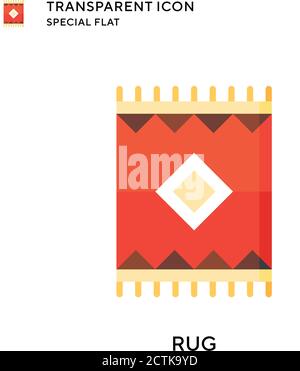Rug vector icon. Flat style illustration. EPS 10 vector. Stock Vector