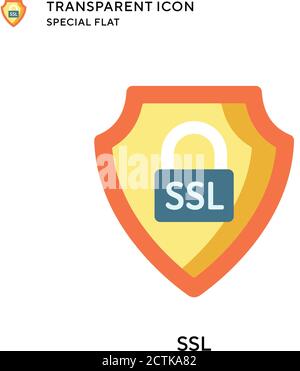 Ssl vector icon. Flat style illustration. EPS 10 vector. Stock Vector