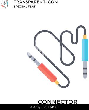 Connector vector icon. Flat style illustration. EPS 10 vector. Stock Vector